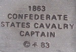 Скульптура из олова 54 мм / 1863 Капитан кавалерии конфедератов (1863 Confederate states cavalry captain). «Американская военная коллекция скульптур (American military sculpture collection)». Автор — Рон Хайноут (Ron Hinote). Sn 1977 года (США) #3
